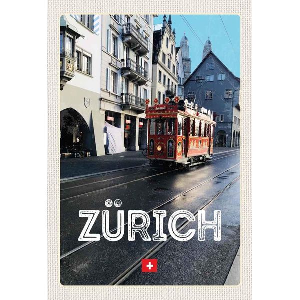 Vianmo Insegna In Legno 30X20 Cm ZüRich Schweiz Jelmoli StraßEnbahn-image