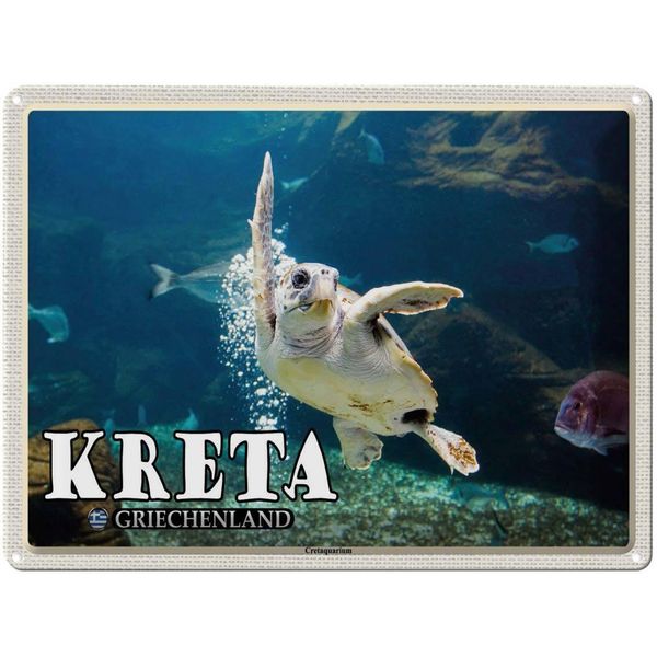 Vianmo Insegna Di Latta 30X40 Cm Kreta Griechenland Cretaaquarium-image