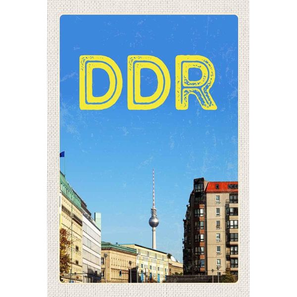 Vianmo Insegna In Legno 30X20 Cm Berlin Deutschland Fernsehrturm Ddr-image