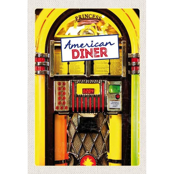 Vianmo Insegna In Legno 30X20 Cm Amerika Usa Musikbox Diner Tanzen-image