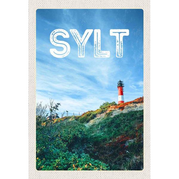 Vianmo Insegna In Legno 30X20 Cm Sylt Insel Deutschland Leuchtturm-image