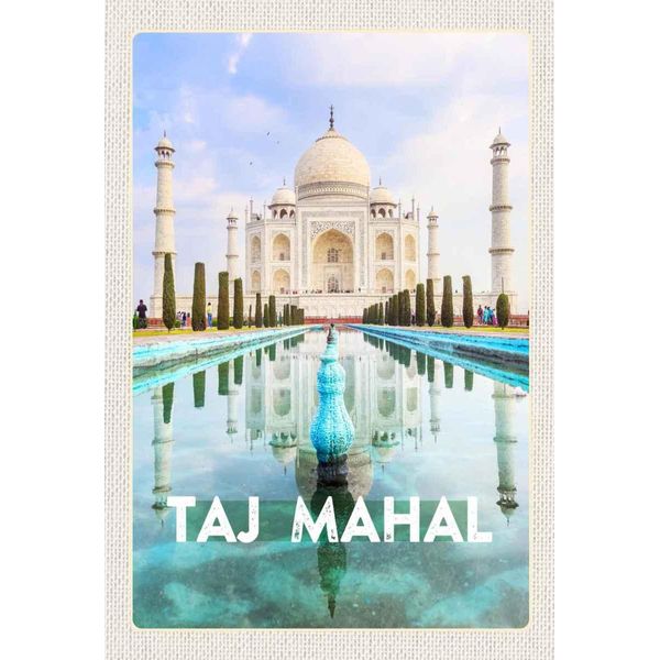 Vianmo Insegna In Legno 30X20 Cm Indien Vordergarten Taj Mahal-image