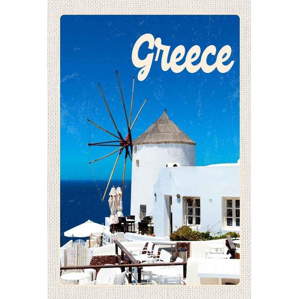 Vianmo Insegna In Legno 30X20 Cm Greece Griechenland WeißE HäUser-image