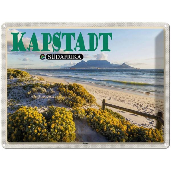 Vianmo Insegna Di Latta 30X40 Cm Kapstadt SüDafrika Strand Meer Berge-image