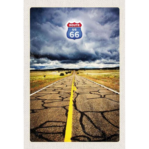 Vianmo Insegna In Legno 30X20 Cm Amerika Usa Route 66 StraßE Gewitte-image