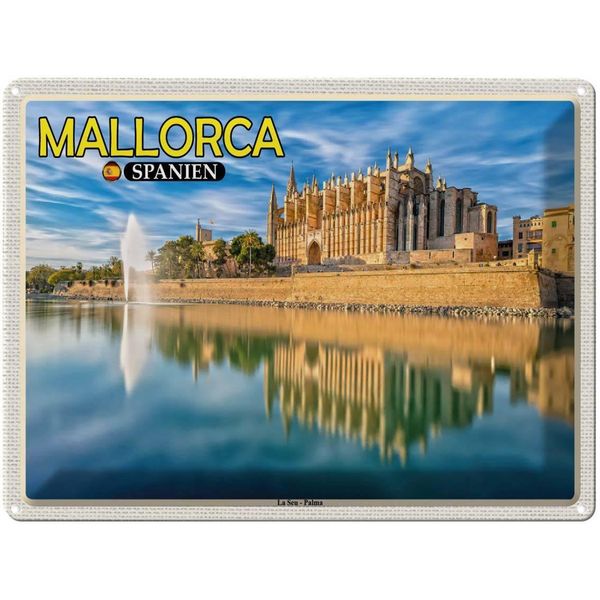 Vianmo Insegna Di Latta 30X40 Cm Mallorca Spanien La Seu Palma Kathedrale-image