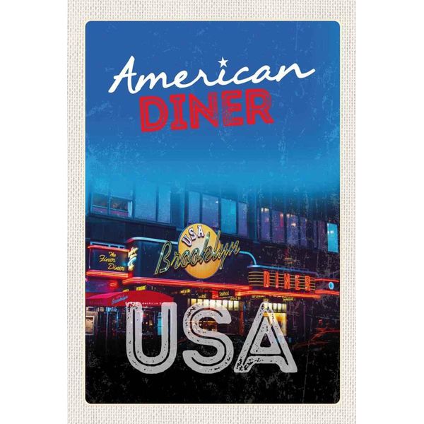 Vianmo Insegna In Legno 30X20 Cm Usa Broklyn Restaurant Diner Essen-image
