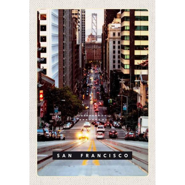 Vianmo Insegna In Legno 30X20 Cm San Francisco StraßE Autos Stadt-image