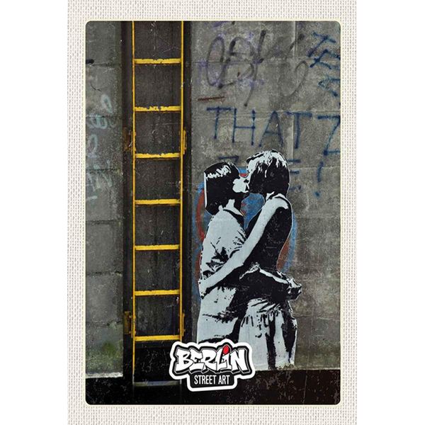 Vianmo Insegna In Legno 30X20 Cm Berlin Kunst Graffiti Street Art-image