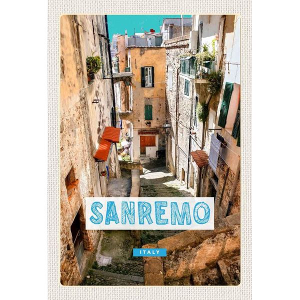 Vianmo Insegna In Legno 30X20 Cm Sanremo Italien Altstadt GebäUde-image