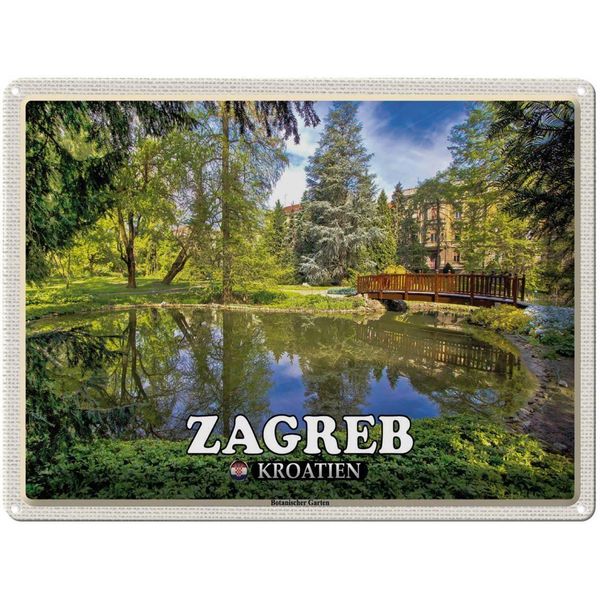 Vianmo Insegna Di Latta 30X40 Cm Zagreb Kroatien Botanischer Garten-image