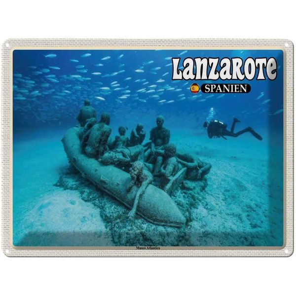 Vianmo Insegna Di Latta 30X40 Cm Lanzarote Spanien Museo Atlantico Museum-image