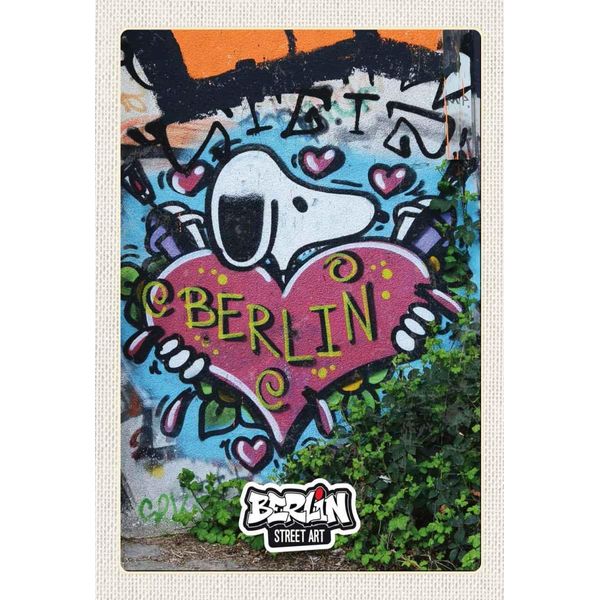 Vianmo Insegna In Legno 30X20 Cm Berlin Liebe Graffiti Kunst Street Art-image