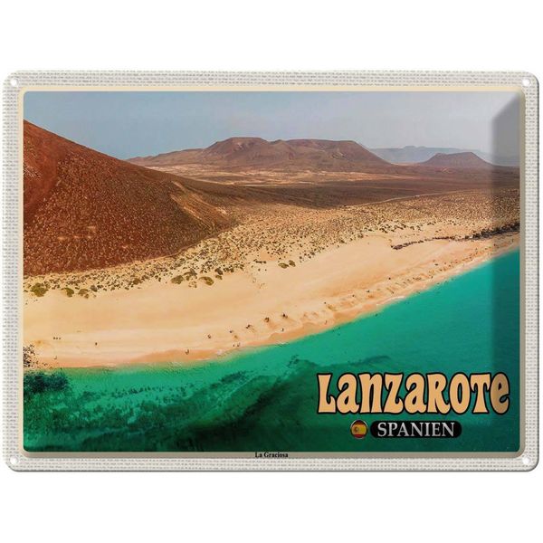 Vianmo Insegna Di Latta 30X40 Cm Lanzarote Spanien La Graciosa Insel-image