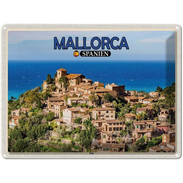 Vianmo Insegna Di Latta 30X40 Cm Mallorca Spanien Deià Meer Kleinstadt-image