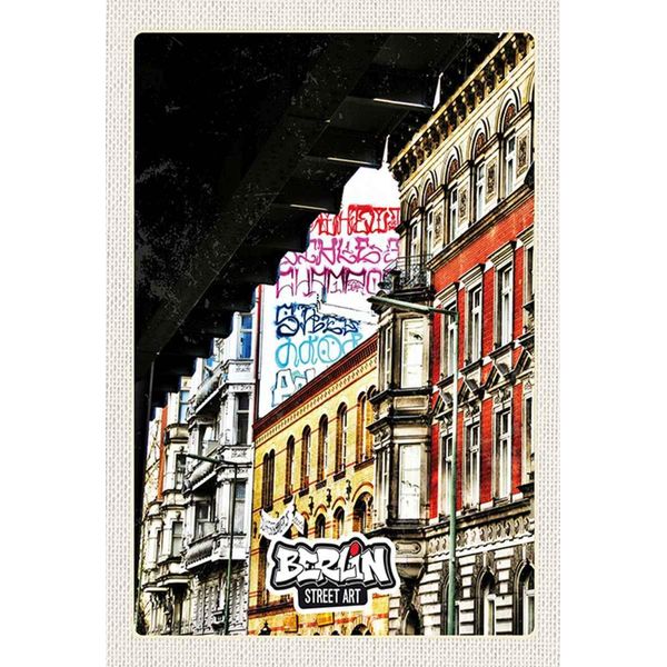 Vianmo Insegna In Legno 30X20 Cm Berlin Deutschland Graffiti Stret Art-image
