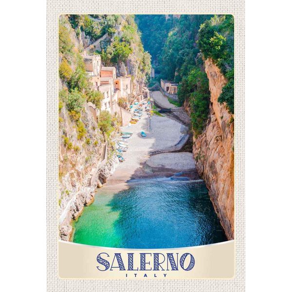 Vianmo Insegna In Legno 30X20 Cm Salerno Insel Natur Boot Strand Sonne-image