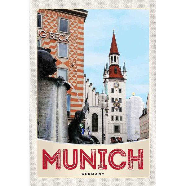 Vianmo Insegna In Legno 30X20 Cm MüNchen Aussicht Architektur Stadt-image