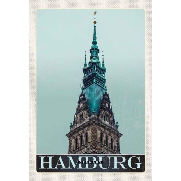 Vianmo Insegna In Legno 30X20 Cm Hamburg Deutschland Kirche Architektur-image
