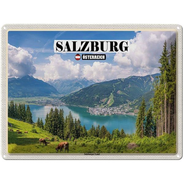 Vianmo Insegna Di Latta 30X40 Cm ÖSterreich Salzburger Land Natur-image