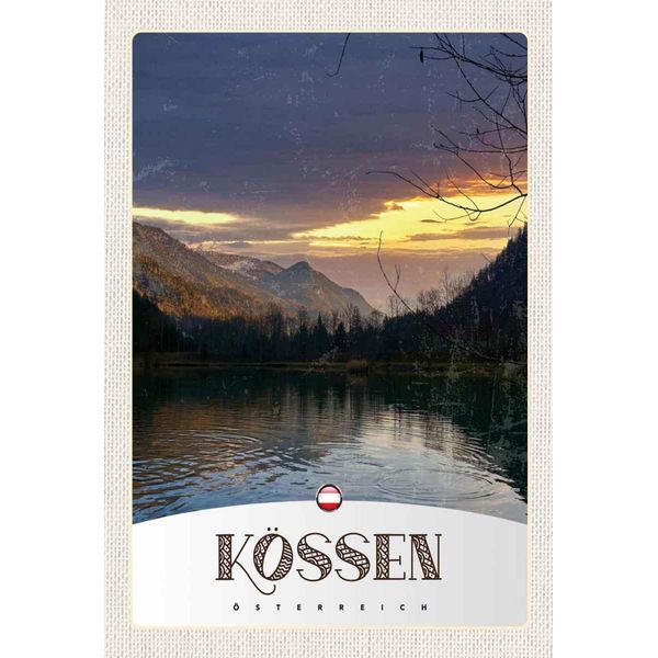 Vianmo Insegna In Legno 30X20 Cm KöSsen ÖSterreich See Natur Gebirge-image