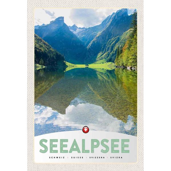 Vianmo Insegna In Legno 30X20 Cm Seealpsee Schweiz WäLder Natur-image