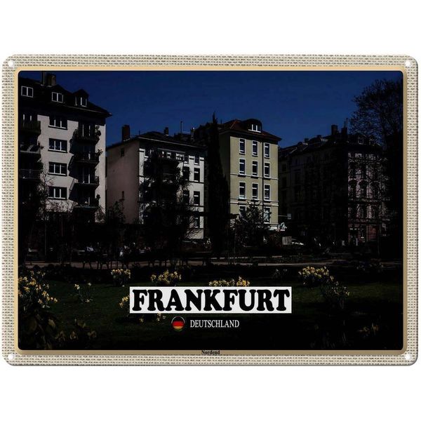 Vianmo Insegna Di Latta 30X40 Cm Frankfurt Nordend Park GebäUde-image