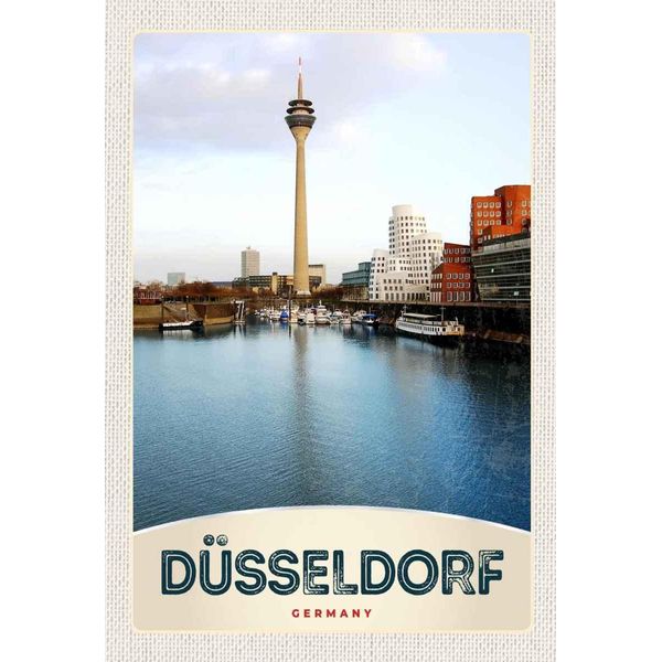Vianmo Insegna In Legno 30X20 Cm Deutschland DüSseldorf Fernseherturm-image