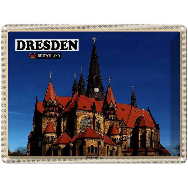 Vianmo Insegna Di Latta 30X40 Cm Dresden Deutschland Ganisonskirche-image