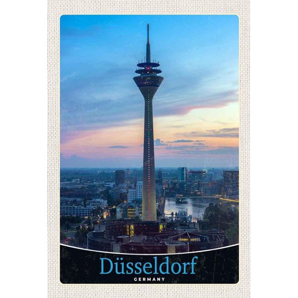Vianmo Insegna In Legno 30X20 Cm DüSseldorf Fernseherturm Ausblick Trip-image