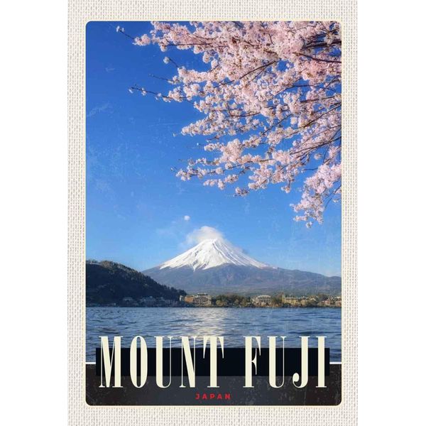 Vianmo Insegna In Legno 30X20 Cm Mont Fuji Japan Asien Meer Natur-image