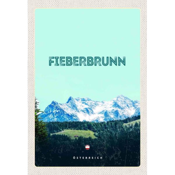 Vianmo Insegna In Legno 30X20 Cm Fieberbrunn ÖSterreich Wald Wanderung-image