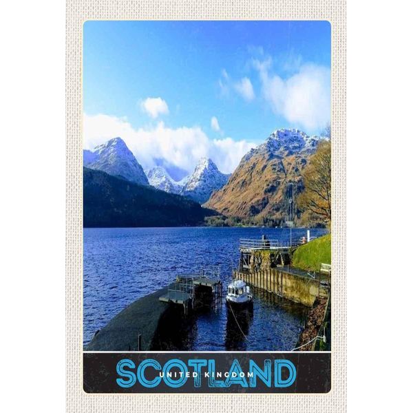 Vianmo Insegna In Legno 30X20 Cm Schottland Insel Gebirge Schnee Trip-image