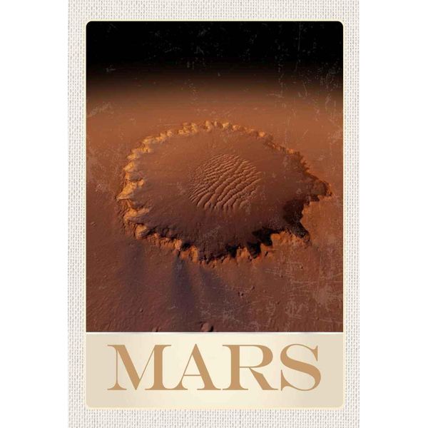 Vianmo Insegna In Legno 30X20 Cm Mars Weltraum Abdruck Roter Planet-image
