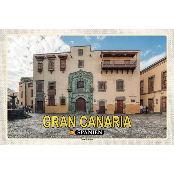 Vianmo Insegna In Legno 12X18 Cm Gran Canaria Spanien Casa De Colon Muesum-image