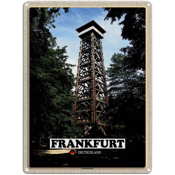 Vianmo Insegna Di Latta 40X30 Cm Frankfurt Deutschland Goetheturm-image