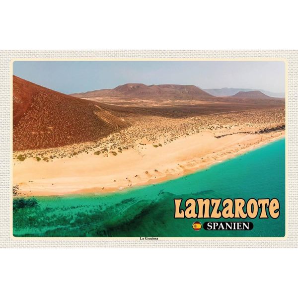 Vianmo Insegna In Legno 12X18 Cm Lanzarote Spanien La Graciosa Insel-image