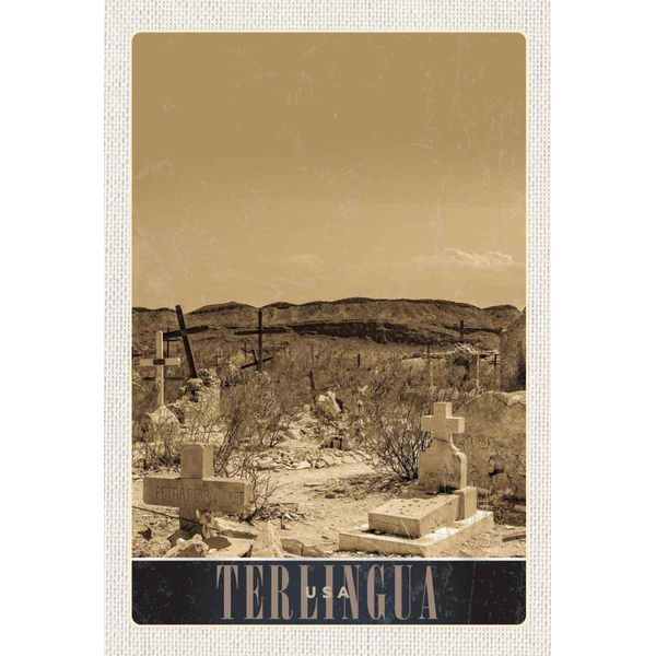 Vianmo Insegna In Legno 30X20 Cm Therlingua Usa Amerika Grabstein WüSte-image