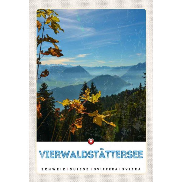 Vianmo Insegna In Legno 30X20 Cm VierwaldstäTtersee Wanderung Natur-image