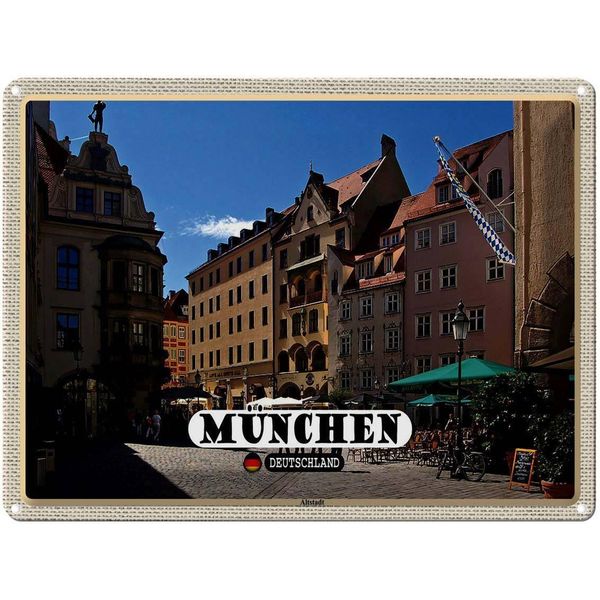 Vianmo Insegna Di Latta 30X40 Cm MüNchen Altstadt Gasthaus-image
