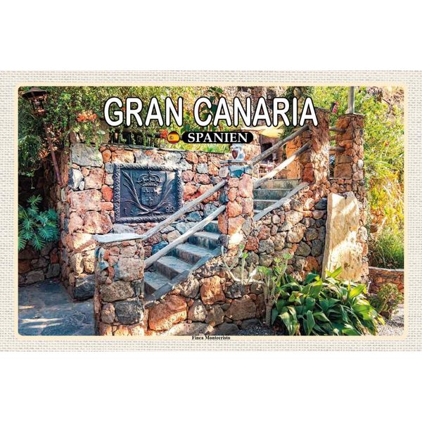 Vianmo Insegna In Legno 12X18 Cm Gran Canaria Spanien Finca Montecristo-image