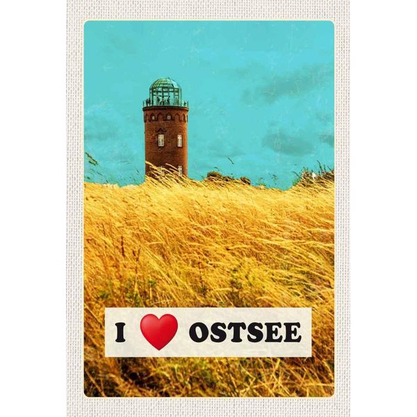 Vianmo Insegna In Legno 30X20 Cm Ostsee Turm Natur Weide Himmel-image