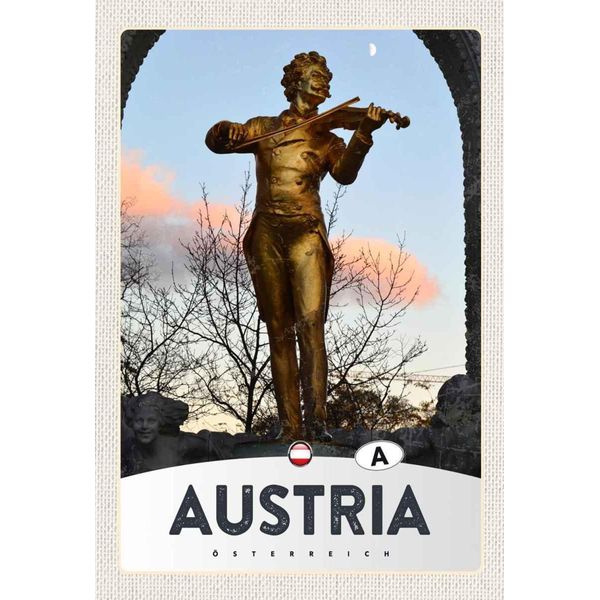 Vianmo Insegna In Legno 30X20 Cm ÖSterreich Skulptur Mann Geige Gold-image
