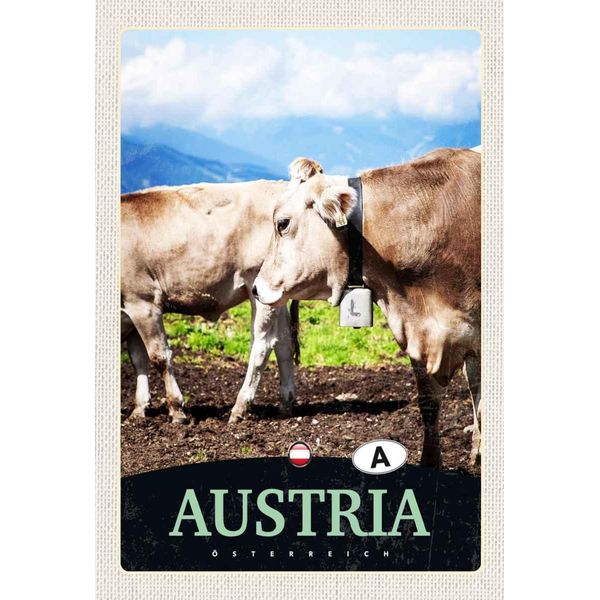 Vianmo Insegna In Legno 30X20 Cm ÖSterreich Tiere Weide Natur Gebirge-image