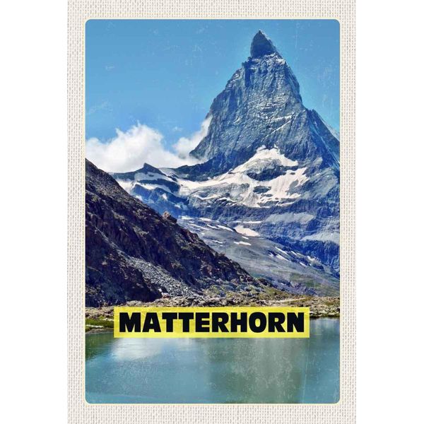 Vianmo Insegna In Legno 30X20 Cm Matterhorn Gebirge Schweiz Wanderung-image