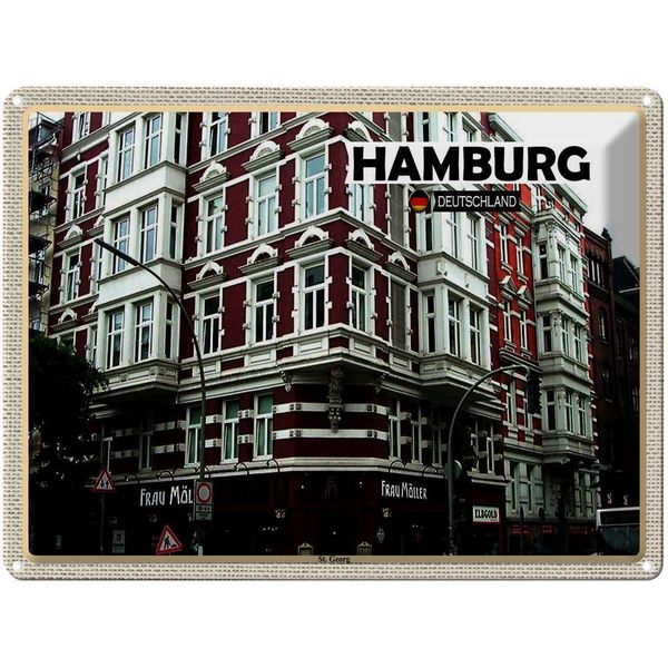 Vianmo Insegna Di Latta 30X40 Cm Hamburg St. Georg Altstadt-image