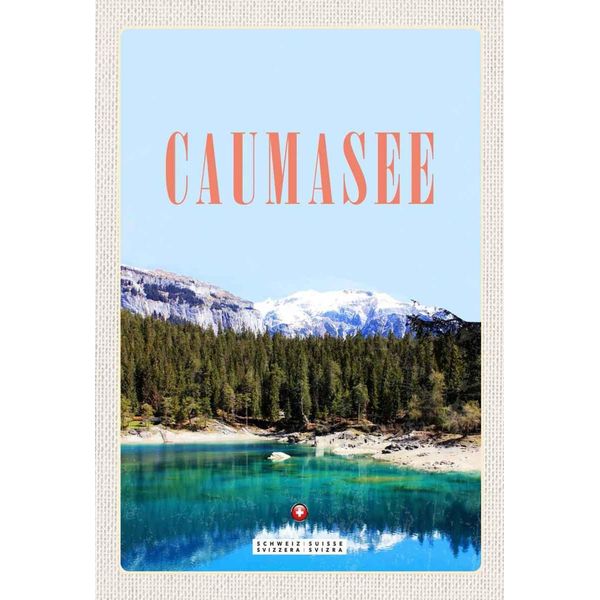 Vianmo Insegna In Legno 30X20 Cm Caumasee Schweiz Schnee Natur-image