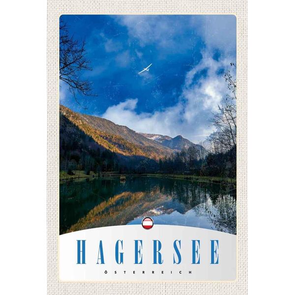 Vianmo Insegna In Legno 30X20 Cm Hagersee ÖSterreich Europa Natur Wald-image