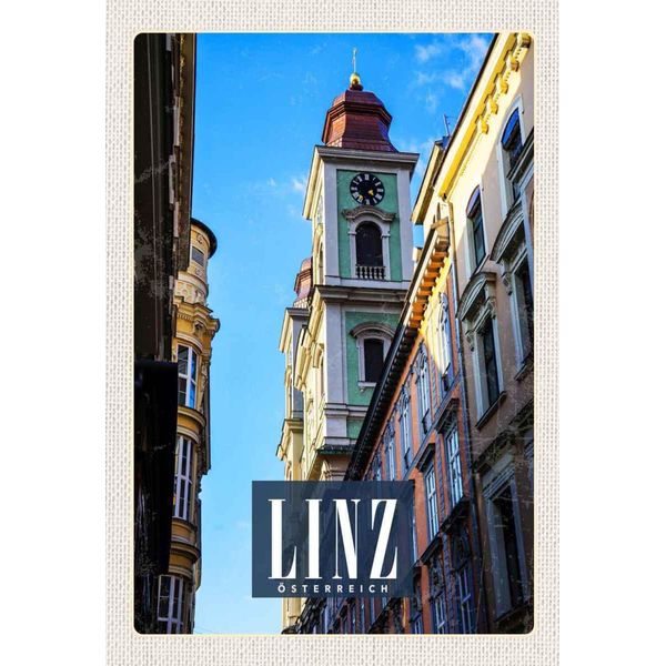 Vianmo Insegna In Legno 30X20 Cm Linz ÖSterreich Altstadt Kirche-image