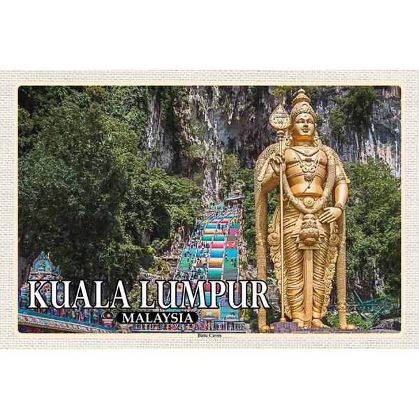 Vianmo Insegna In Legno 12X18 Cm Kuala Lumpur Malaysia Batu Caves-image